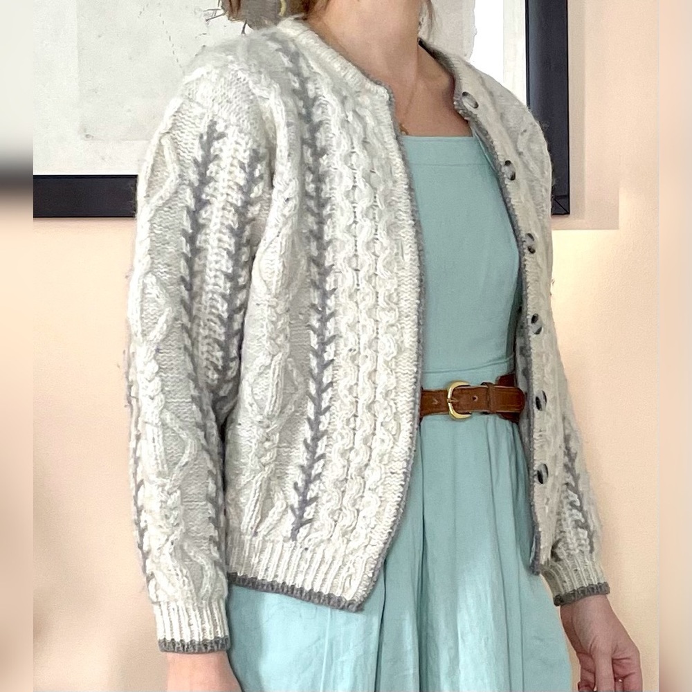 Vintage Woolrich sweater Aran braid white/ cream